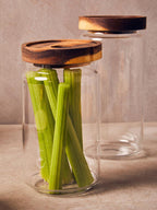 Glass Storage Jar with Acacia Wood Lid 800ml