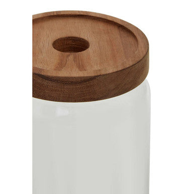 Glass Storage Jar with Acacia Wood Lid 800ml