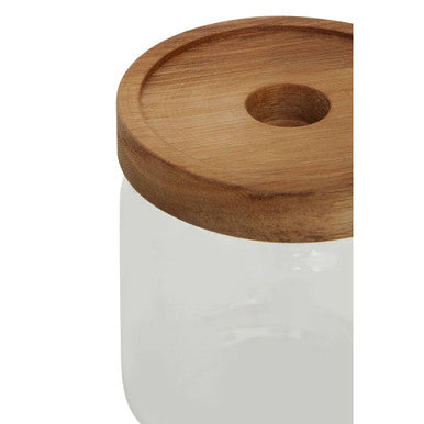 Glass Storage Jar with Acacia wood Lid 700ml