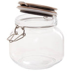 Square 800Ml Glass Jar With Champagne Lid