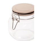 Square 800Ml Glass Jar With Champagne Lid