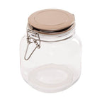 Square 1050Ml Glass Jar With Champagne Lid