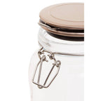 Square 1550Ml Glass Jar With Champagne Lid