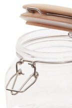 Square 500Ml Glass Jar With Wooden Lid