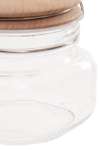 Square 500Ml Glass Jar With Wooden Lid