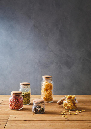 Square 800Ml Glass Jar With Wooden Lid