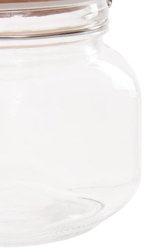 Square 800Ml Glass Jar With Wooden Lid