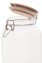 Square 1550Ml Glass Jar With Wooden Lid