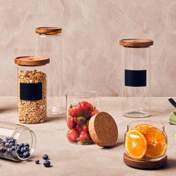 Glass Storage Jar with Acacia Lid 560ml