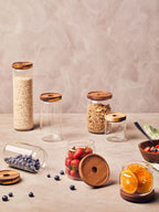 Glass Storage Jar with Acacia Lid 560ml