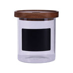 Glass Storage Jar with Acacia Lid and Chalkboard 750ml