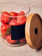 Glass Storage Jar with Acacia Lid and Chalkboard 750ml