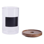 Glass Storage Jar with Acacia Lid and Chalkboard 950ml