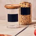 Glass Storage Jar with Acacia Lid and Chalkboard 950ml