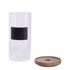 Glass Storage Jar with Acacia Lid and Chalkboard 1300ml