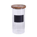 Glass Storage Jar with Acacia Lid and Chalkboard 1300ml