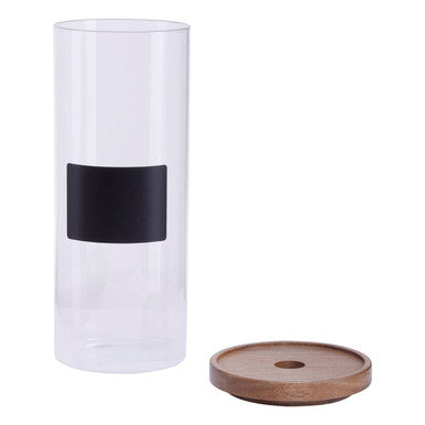Glass Storage Jar with Acacia Lid and Chalkboard 1800ml