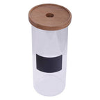 Glass Storage Jar with Acacia Lid and Chalkboard 1800ml