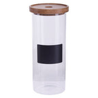 Glass Storage Jar with Acacia Lid and Chalkboard 1800ml