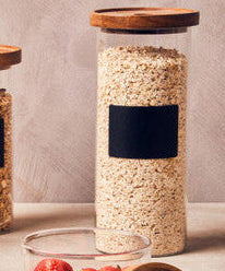 Glass Storage Jar with Acacia Lid and Chalkboard 1800ml