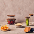 300Ml Glass Container with Acacia Lid