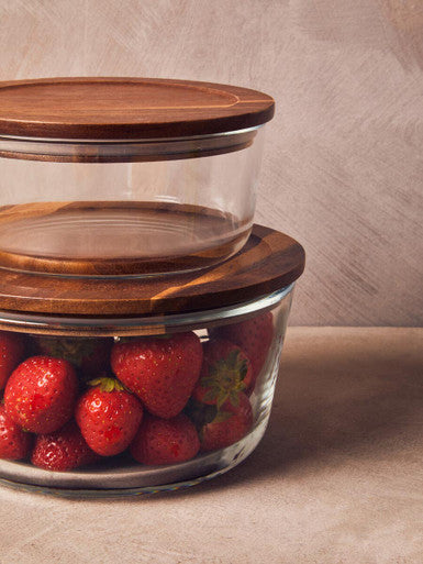850Ml Glass Container with Acacia Lid