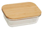 370Ml Glass Container with Bamboo Lid