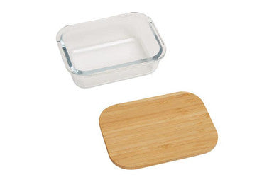 370Ml Glass Container with Bamboo Lid