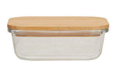 370Ml Glass Container with Bamboo Lid