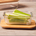 370Ml Glass Container with Bamboo Lid