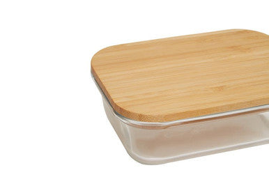 370Ml Glass Container with Bamboo Lid