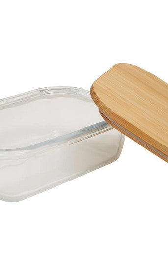 370Ml Glass Container with Bamboo Lid