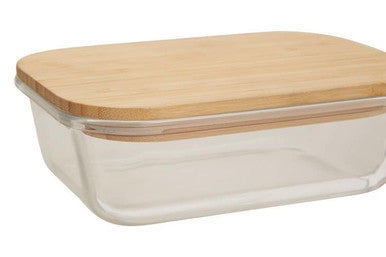 640Ml Glass Container with Bamboo Lid