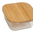 520Ml Glass Container with Bamboo Lid