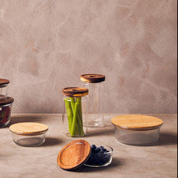 400Ml Glass Container with Bamboo Lid