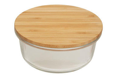 620Ml Glass Container with Bamboo Lid