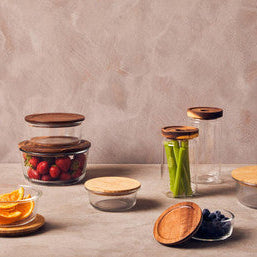 620Ml Glass Container with Bamboo Lid