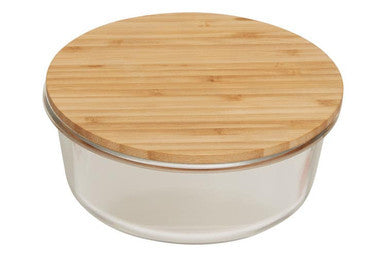 950Ml Glass Container with Bamboo Lid