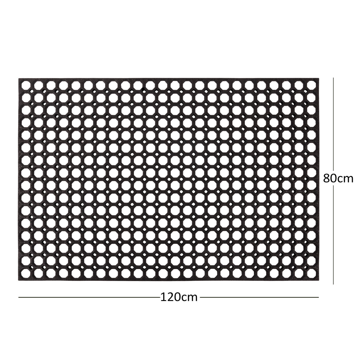 Honeycomb Style Recycled Rubber Eco Doormat 120cm x 80cm Extra Large