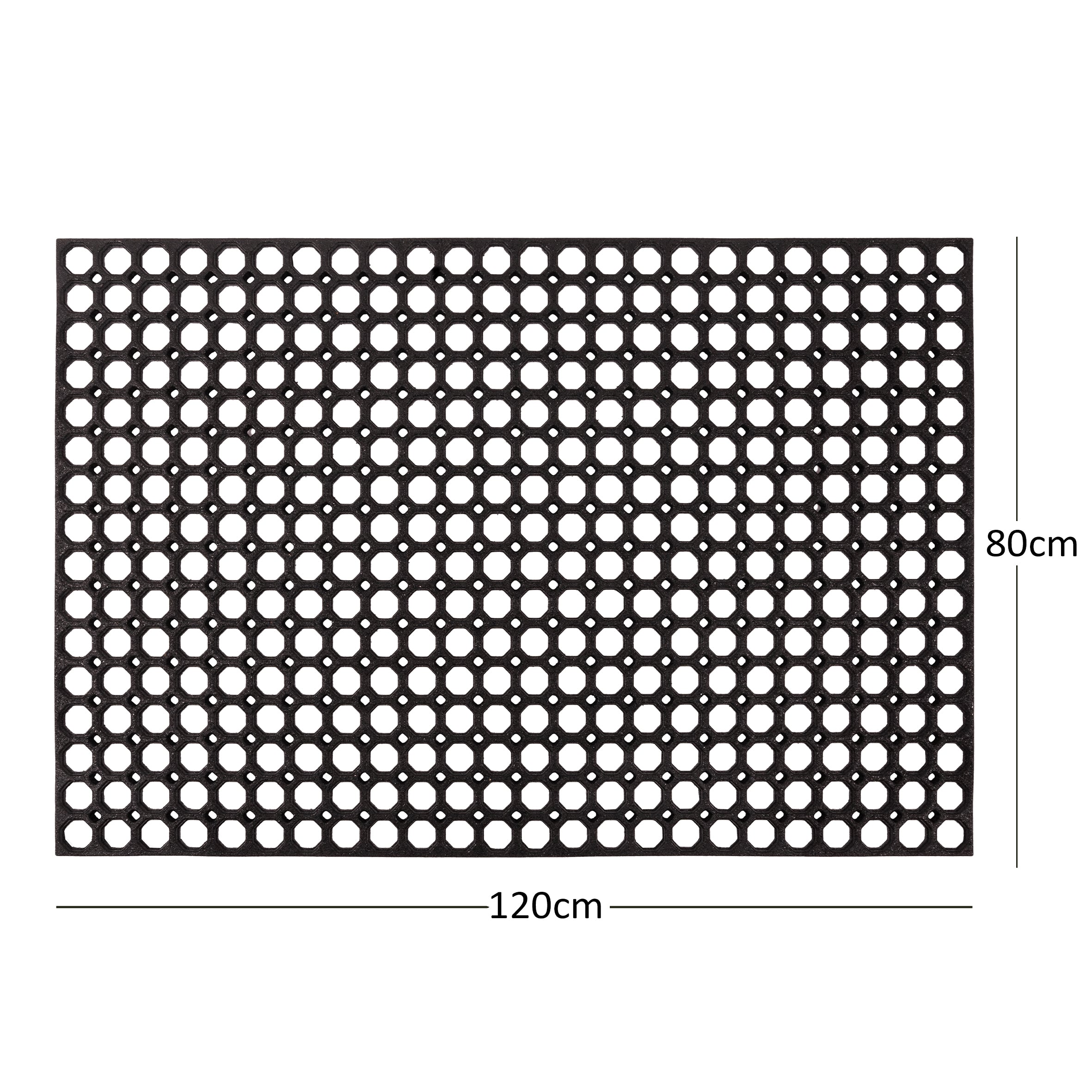 Honeycomb Style Recycled Rubber Eco Doormat 120 x 80cm Extra Large