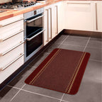 Washable Designer Bordered Red Rug