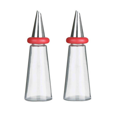 Red Plastic Oil and Vinegar Set
