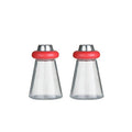 Red Plastic/Glass Salt and Pepper Shakers