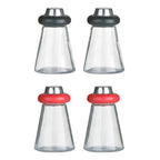 Red Plastic/Glass Salt and Pepper Shakers
