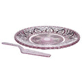 Pink Glass Cake Plate and Slice