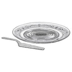 Clear Glass Cake Plate and Slice