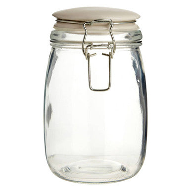 Set of 3 Glass Jars in a Basket