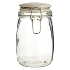 Set of 3 Glass Jars in a Basket