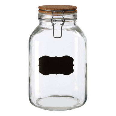 Glass Storage Jar with Wooden Lid 3000ml
