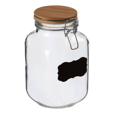 Glass Storage Jar with Wooden Lid 2000ml